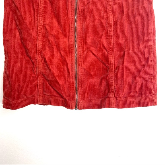 Forever 21 Skirt Womens Size Small Red Orange Corduroy Zip Up Retro Style Short - Picture 3 of 8